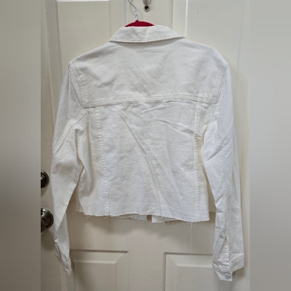 Velvet Heart White Cropped Jean Jacket Size L-NWT - Picture 3 of 16
